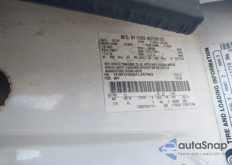 2007 Ford Expedition Xlt z USA, uszkodzony, nr VIN 1FMFU16587LA67862